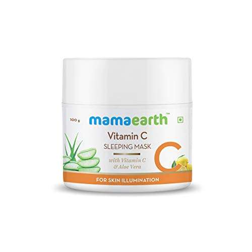 Mamaearth Vitamin C Sleeping Face Mask | Overnight Restorative Night Time Skincare | Hydrating Cream-Gel Mask for Radiant Skin | No Paraben | 3.53 Oz (100g) 1