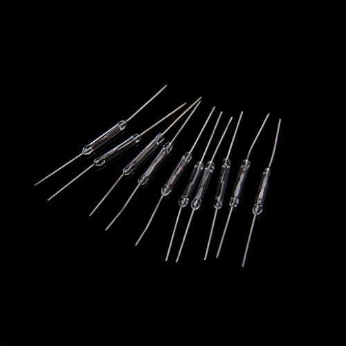 Asukohu Reed Switch, 10 Pcs 2x14mm Reed Switch Normally Open Magnetic Induction Switch Electromagnetic N/O 1
