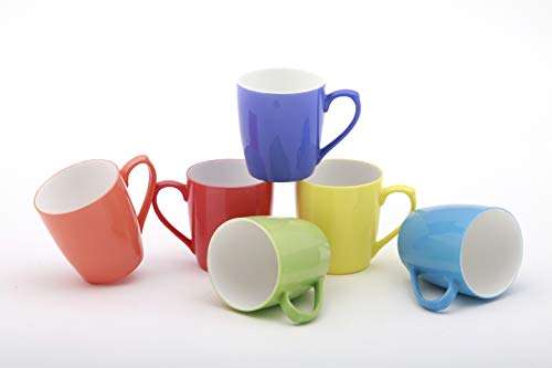 bp BHARAT Bone China Mug Set - 6 Pieces, Multicolor, 160ml
