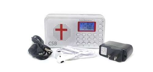 Daily Meditation CSB Audio Bible Player- Christian Standard Electronic Talking Bible with Charger and Earphone, Portable to Listen at Anywhere Anytime 1