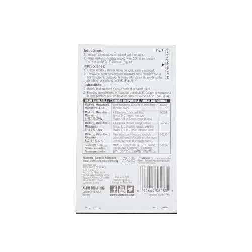Klein Tools 56253 Wire Marker Book, Black Letters, Numbers, and Symbols 5