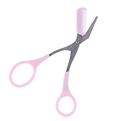Jeval Womens Mini Brow Class Cutting Scissors Easy-to-use Eyebrow Trimmer with Comb (Multicolor) -Set of 2 1