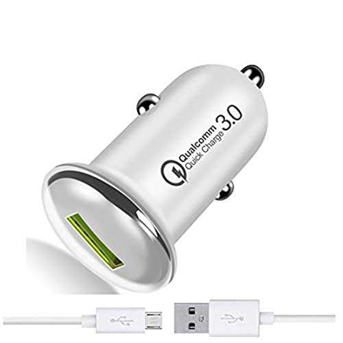 3.1 Amp Fast Car Charger for Samsung Galaxy J2 Charger Original QC Car Charger Adapter | High Speed Rapid Fast Turbo QC 3.0 Android & Tablets Car Mobile Charger With Micro USB Charging Cable (3.1 Ampere, QC ST2, Multi)