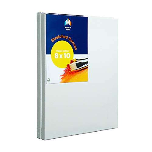 Canvas Boards Canvases for Painting, 8x10 Inch 2 Pack Canvas Panels, 8oz Triple Primed 100% Cotton Acid Free Painting Canvas Artist Quality Blank Canvas for Acrylic Oil Watercolor Tempera Paints 1