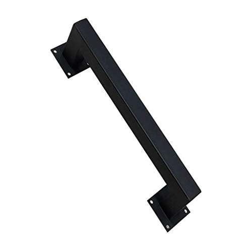 XLAHD Bathroom Shower Door Handle,Wrought Iron Square Tube Door Handle, Black Industrial Wind Barn Door/Cabinet Door/Wood Door Handle,60cm 1