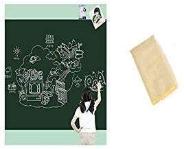 Golden Cart Green Board for Teaching I Green Board for Kids I Green Board with Multicolour CHALKS I Green Board Sticker for Wall I Green Notice Board I Green Wallpaper Sticker I ERASABLE