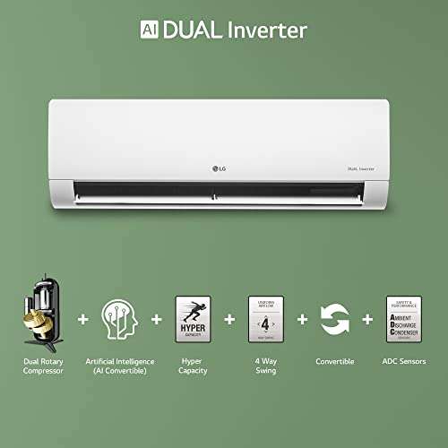 LG 2.0 Ton 3 Star AI DUAL Inverter Split AC (Copper, Super Convertible 6-in-1 Cooling, 4 Way Swing, HD Filter with Anti-Virus Protection, 2022 Model, PS-Q24HNXE, White) 4