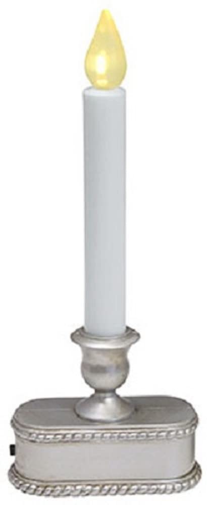 Tru Guard 9" Silver Battery Operated LED Flickering Flame Candle w Light Sensor (4 Pack)
