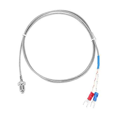Screw Thread Type K Thermocouple Probe Temperature Sensor Wire (M8,0-400℃ 100mm)(1M) 1