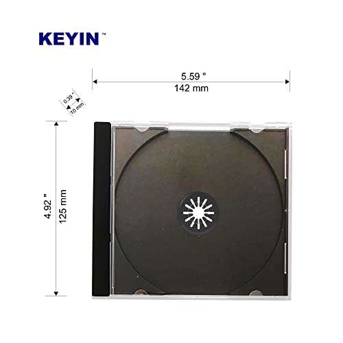 KEYIN Standard Black CD Jewel Case - Premium, 10 Pack 3