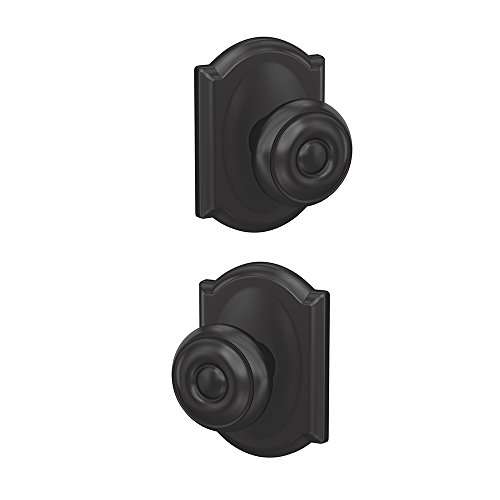 Schlage Custom FC21 GEO 622 CAM Georgian Knob with Camelot Trim Hall-Closet and Bed-Bath Lock, Matte Black 2