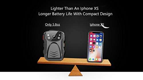 PatrolMaster 1296P UHD Body Camera with Audio (Build-in 32GB), 2 Inch Display, Night Vision, Waterproof, Shockproof, Body Worn Camera with Compact Design, Police Camera 6