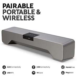 ortek ORTEL Soundbar Supporting LED Display, USB, SD Card, AUX, FM, TWS & Call Function, 1200 mAh,Dj Bass Bar Studio Bluetooth Soundbar Moviebar Party Light 10 W Bluetooth Soundbar 5