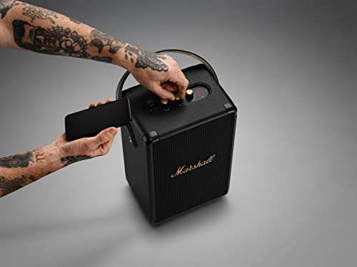 Marshall Tufton Portable Bluetooth Speaker, Black & Brass 5
