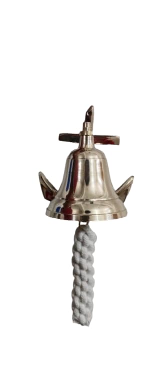 MHE-Brass Ship Bell with Anchor Bracket - Decor Door Bell-Home Decor 4