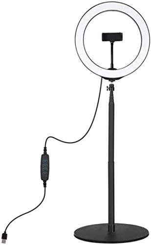 Hailiang 10" LED Ring Light with Tripod Stand Phone Holder Dimmable Desk Makeup Ring Light for Live Streaming YouTube Instagram Video Photography 1