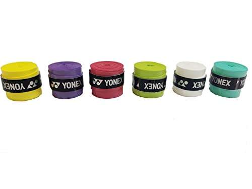 Yonex AC 102EX Pack of 6 Rubber Badminton Grip (Assorted) Badminton Super Grip 1