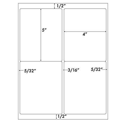 4-UP Address Shipping Label for Laser/Ink Jet Printer, 4" x 5" Labels, 4 Per Page (250 Sheets, 1000 Labels) 2