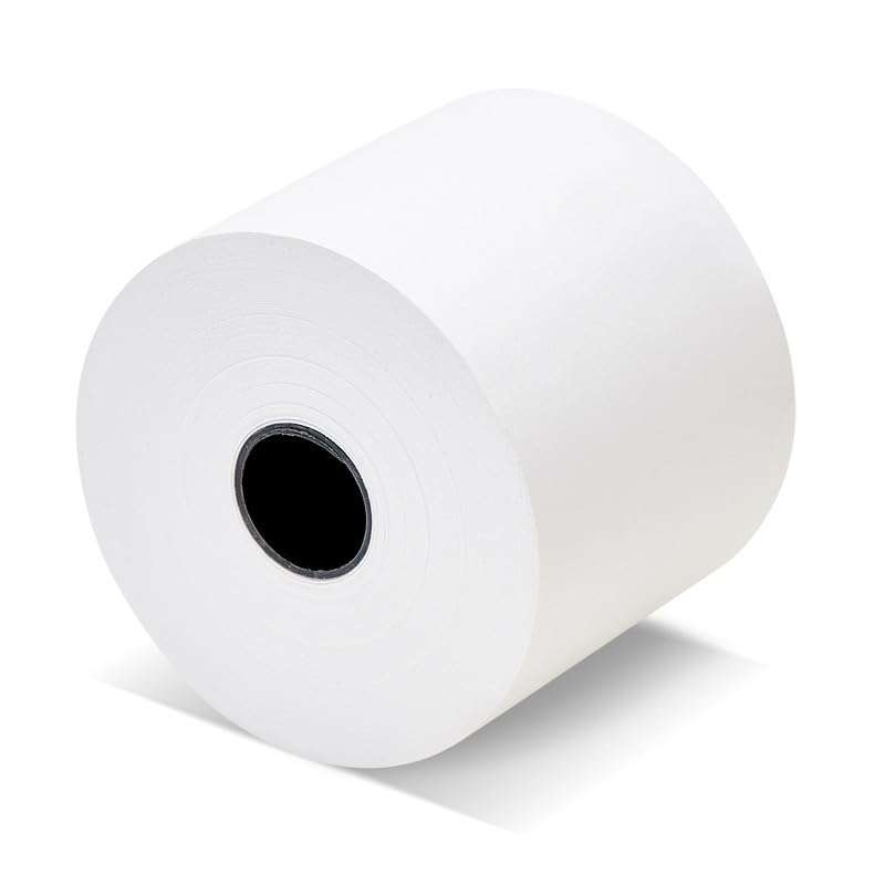 [Pack of 100 Rolls] Adding Machine Tape/Calculator Paper Rolls 2-1/4 x 150 Feet 1 Ply White Bond Paper for El-1750 1801 P23 Printing Calculator 10 Key 6