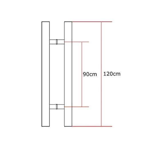 JF-Handrails Glass Door Handle, Brushed Stainless Steel Round Tube Sliding Door Handle, Wooden Door/barn Door Handle, 4 Sizes (Size : 12090cm) 2