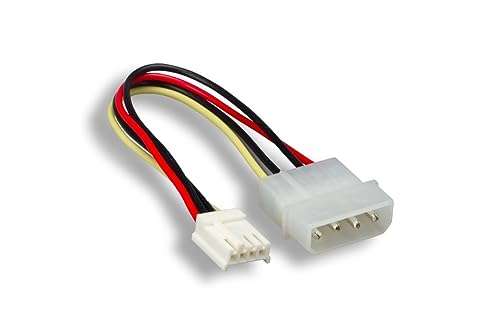 KENTEK 6 Inch 6" 4 Pin Molex 5.25 Male to 4 Pin 3.5 Floppy Drive FDD Female M/F IDE DC Internal Computer PC Power Cable Adapter Cord