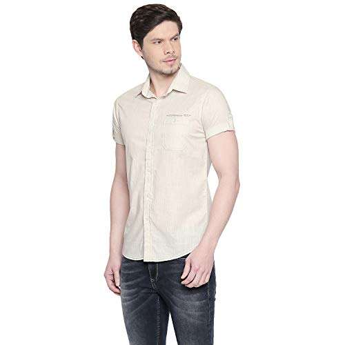 Mufti Men's Slim Fit Shirt (MFS-10840-J-24-OFF White_Off L) 2