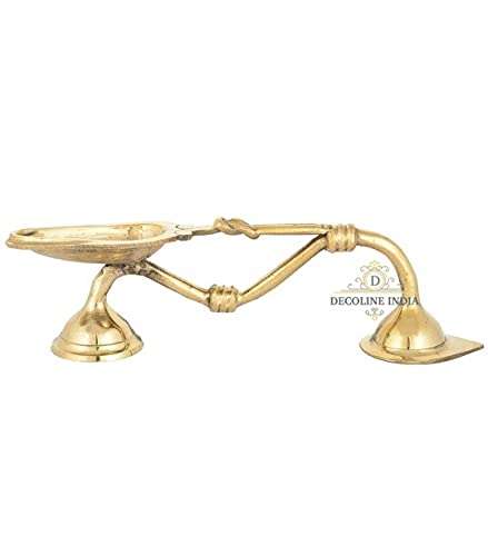 D.E.C. D.E.C Decoline India Brass Kodi Vilakku Aarti Size: Length 7?, Width 2?, Height 2?Weight: 240 gm,Golden,Standard 4