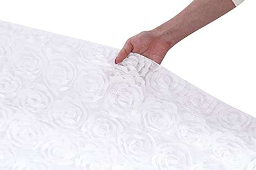White Wedding Aisle Runner for Indoor 4ft x 20ft Rosette Floral Carpet Runner for Party Prom Outdoor 6