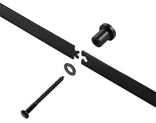 SUAY 12FT Sliding Barn Door Hardware Kit Heavy Duty Single Door Hardware Rack Rail Rollers System Set Smoothly and Quietly Easy Mount,Fits for 1.57"-1 .77" Thickness Door Panel,Black 2