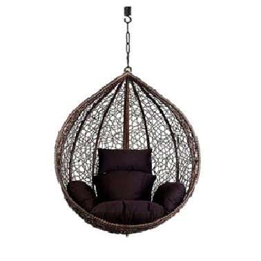 Jhula King Hanging Swing Chair, Cushion & Hanging Chain for Indoor Living Room Balcony Garden Patio 1