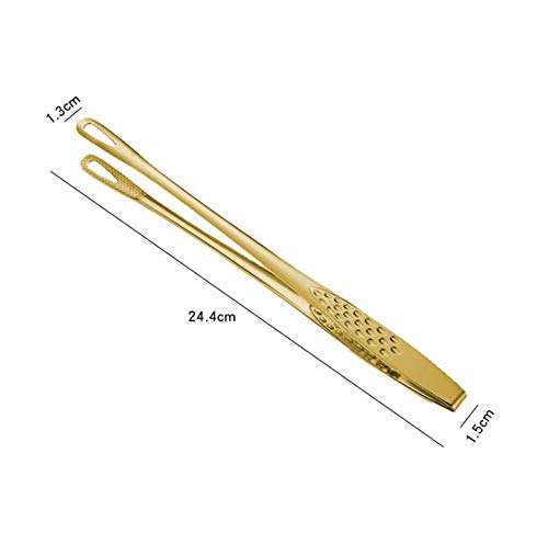 5 x Gold Food Serving Tongs Stainless Steel Kitchen Cooking Tongs Barbecue Grilling Bread Clip 3