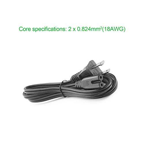UL Listed XINYUWIN 2 Prong Power Cord 6ft Compatible with HP Envy/OfficeJet; Canon Pixma/Maxify; Epson Stylus/Workforce/Expression Premium/Artisan Printer; Brother/Dymo Label Writer 2