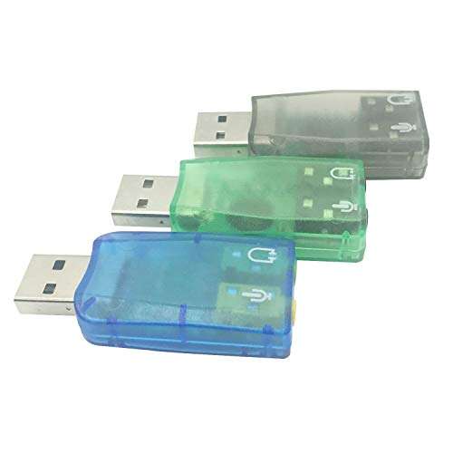 AJDPOI USB Audio Adapter 3.5mm Headphone and Microphone Jacks External Stereo Sound Card Plug and Play No Drivers Needed Compatible Windows, Mac, Linux, PC, Notebook, Desktop, PS4 (Three Colors) 2