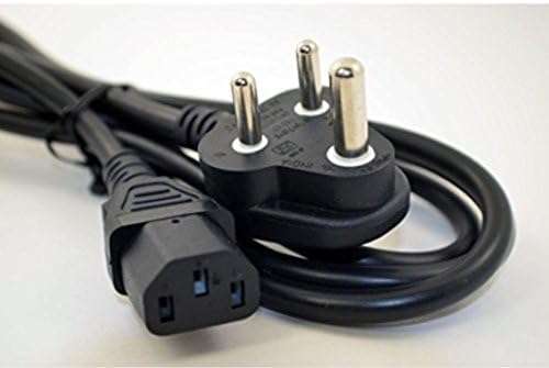 WeFly 3 Pin Power Cable Cord for Desktops CPU,Monitors,Printers,Etc (Black, 1.5m) 1