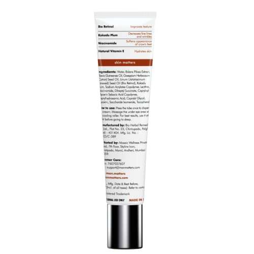 Man Matters Under Eye Cream for Man | Reduces Dark Circles, Hydrates & Tightens Skin | 1% Niacinamide, 2% Bio Retinol & 2% Kakadu Plum | Suitable to All Skin Types | 15 grams 2