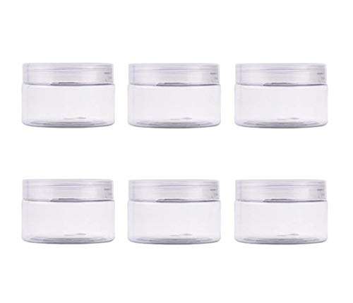 100G/3.3 Oz Jars PET Plastic Empty Cosmetic Containers Cases Cream Lotion Box Ointments Bottle Food Bottle Makeup Pot Jar Pack of 6Pcs 1