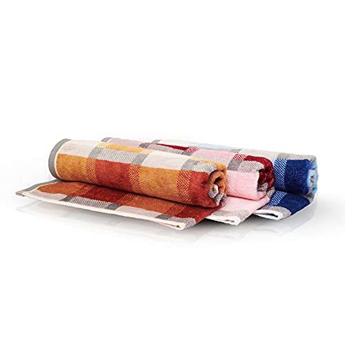 GRGRASP 100% Velvet Cotton Luxury Hand Towels Set of 3 , Soft & Absorbent , 475 GSM ( Multicolor, 16 x 24 Inch) 3