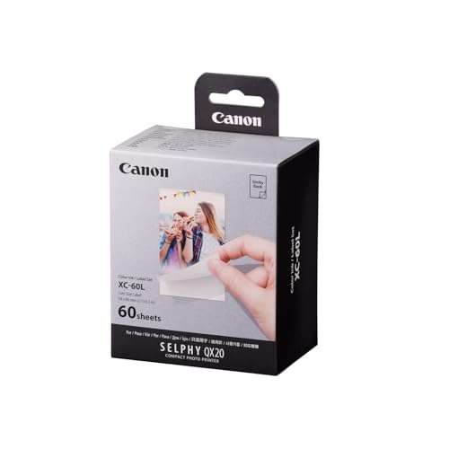 Canon QX20 Color Ink/Label Set, A6 Size, 60 Sheets, 3.4 x 2.1 Inch