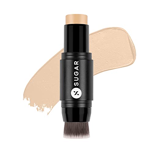 SUGAR Cosmetics Ace Of Face Foundation Stick with In-Built Brush | Lasts 24hrs | Full Coverage Foundation for Women| 7gm - 10 Latte
