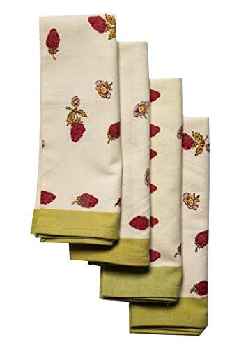 CONTRAST LIVING Sostika Hand Block Printed Kitchen Towel/Dish Towel/Hand Towel Multi Color Set of 3 Pcs 5