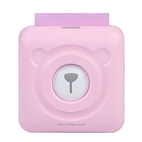 Portable Mini Thermal Receipt Printer, Wireless Pocket Label Note Picture Photo Memo Receipt Paper Printer, with USB Charging, for Android, for iOS, for Windows, for Cellphone and PC(Pink) 1