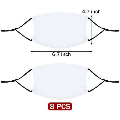 Geyoga Sublimation Face Coverings Blank Sublimation White Breathable Face Coverings for Protecting Nostrils and Face (8 Pieces) 2