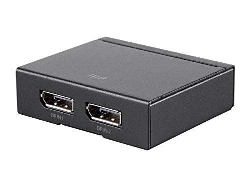 Monoprice 2x1 DisplayPort Switch, 4K@60Hz, 21.6Gbps Black 1