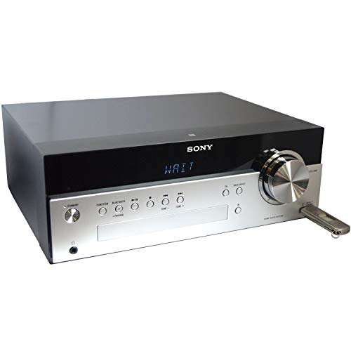 Sony All-in-one Stylish Micro Music Hi-Fi Bookshelf Stereo System for Home with Bluetooth, USB, CD Player & AM/FM Radio + Bundle with Remote + Aux Cable + HeroFiber Cloth, Compatible with Sony System 4