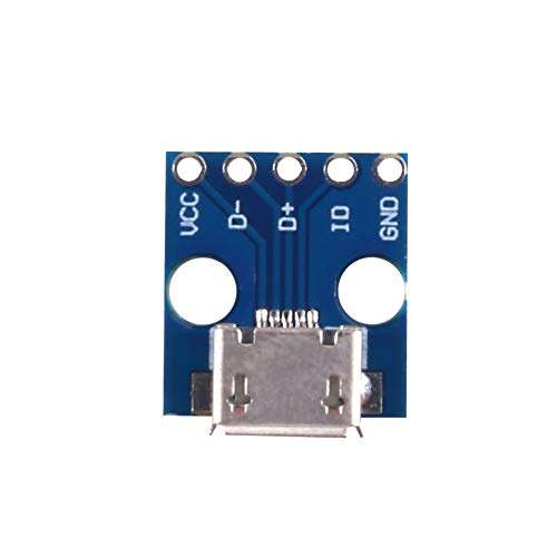 MELIFE 10pcs Female Micro USB to DIP 5-Pin Pinboard, 2.54mm Micro USB Type Interface Power Adapter Board 5V Breakout Module 5