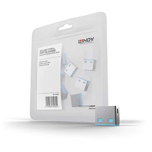 Lindy USB Port Blocker - Pack of 10 - Blue 40462 1