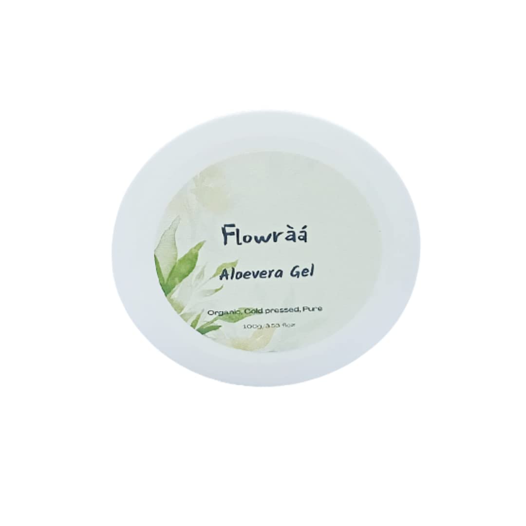Flowraa 98% Pure, Non Toxic, Organic Aloevera Gel for Scars, Acne and Glowing Skin 100g 3