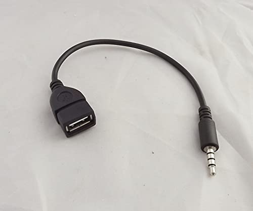 Connectors 10pcs 3.5mm Male AUX Audio Plug to USB 2.0 Female Converter Cable Cord Car MP3 - (Cable Length: 25cm, Color: Black)