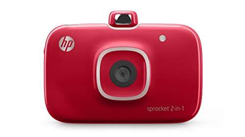 HP Sprocket 2-in-1 Portable Photo Printer & Instant Camera, print social media photos on 2x3" sticky-backed paper - Red (2FB98A) 1