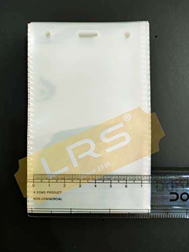 LRS Soft Plastic Flexible I.D Card Holders, Pouches, Badges PrePunched for Lanyards, 110mm x 70mm Each, Vertical Top Loading for Office, School, College, University - Pack of 50 1